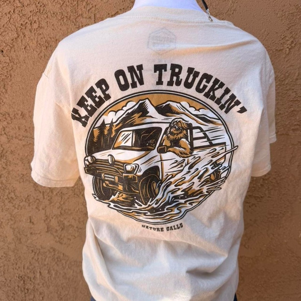 Nature Calls cream truckin' tee